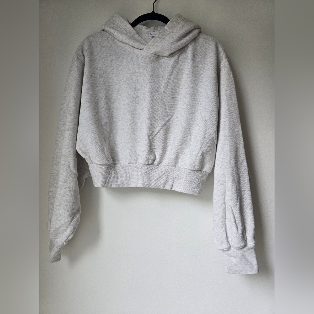 TNA Light Gray Cropped Hoodie